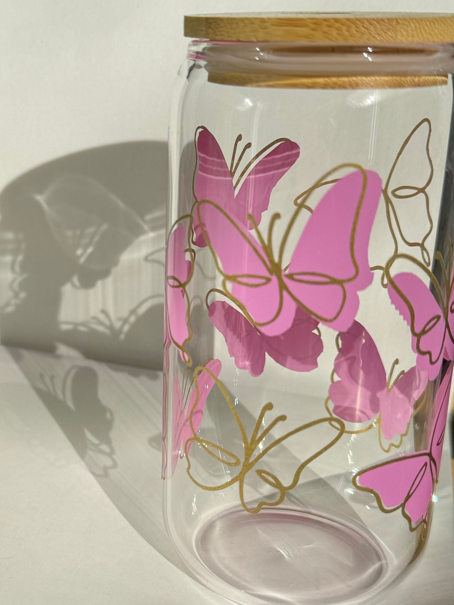 Butterfly Glass Cup 16oz