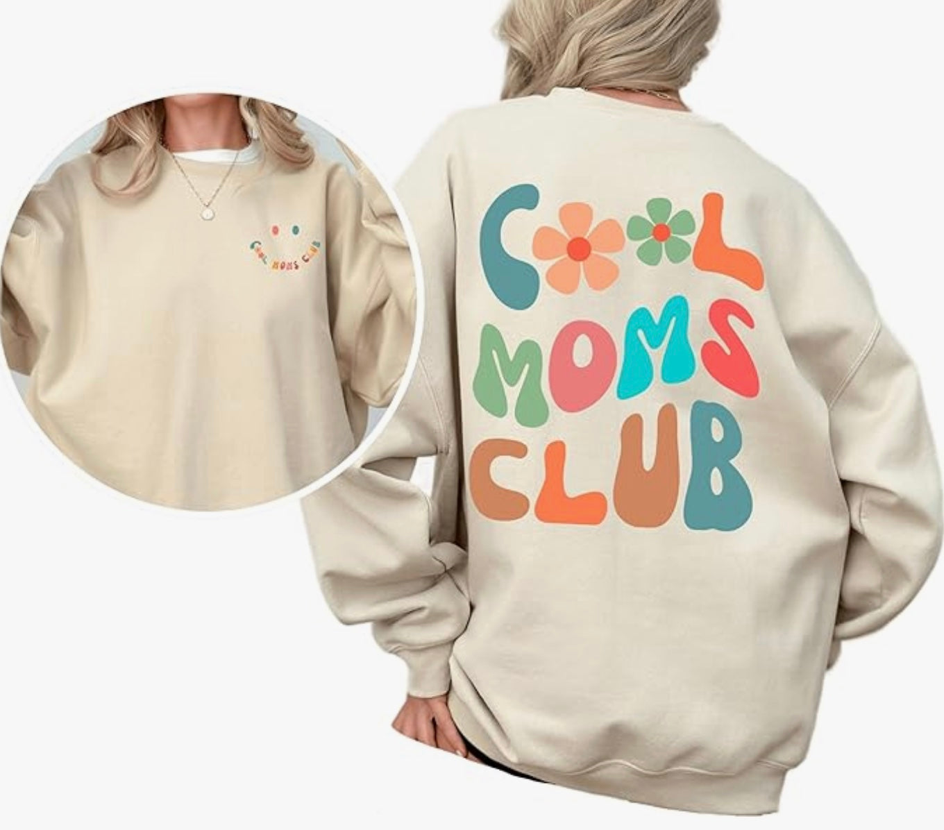 Cool Moms Club Custom Embroidered Sweatshirt & Beautiful Gift for all the Mothers