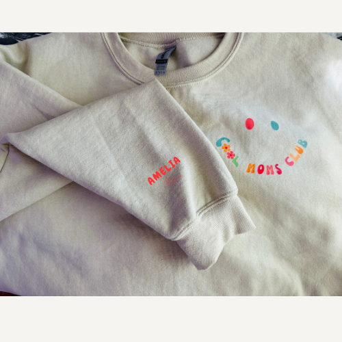 Cool Moms Club Custom Embroidered Sweatshirt & Beautiful Gift for all the Mothers